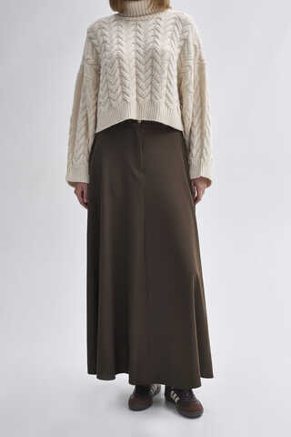 A-Line Skirt Brown - 2