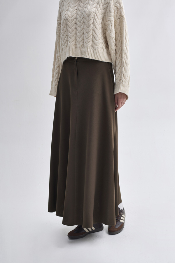 A-Line Skirt Brown - 3