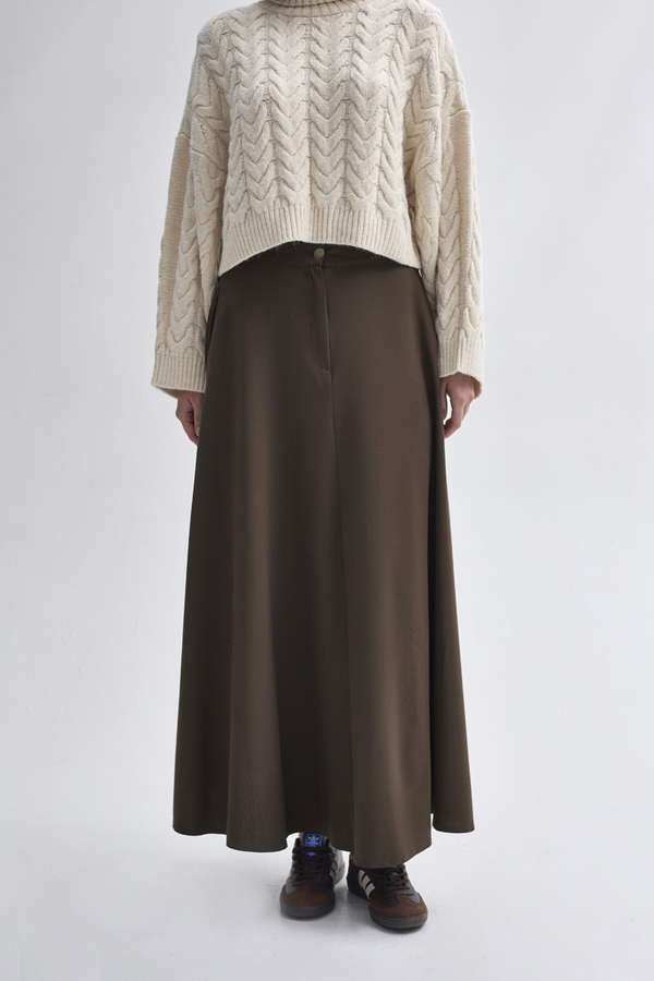 A-Line Skirt Brown - 5