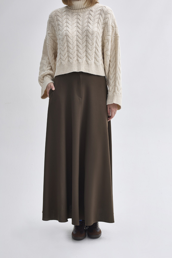 A-Line Skirt Brown - 6