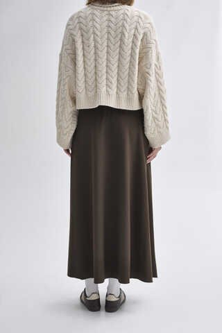 A-Line Skirt Brown - 8