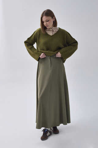 A-Line Skirt Khaki - 7