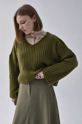 A-Line Skirt Khaki - 6