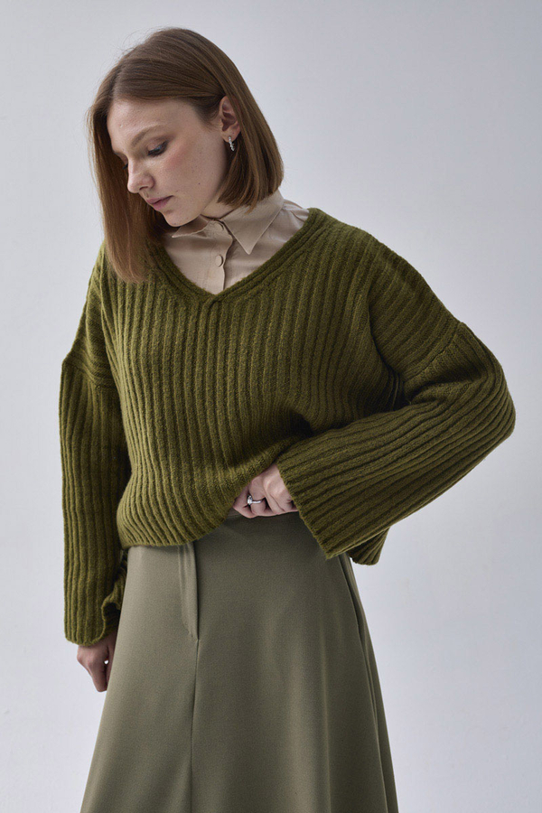 A-Line Skirt Khaki - 6