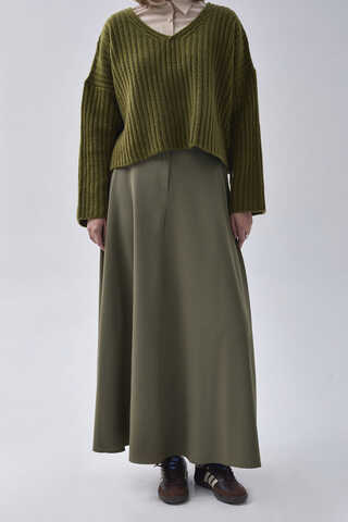 A-Line Skirt Khaki - 8