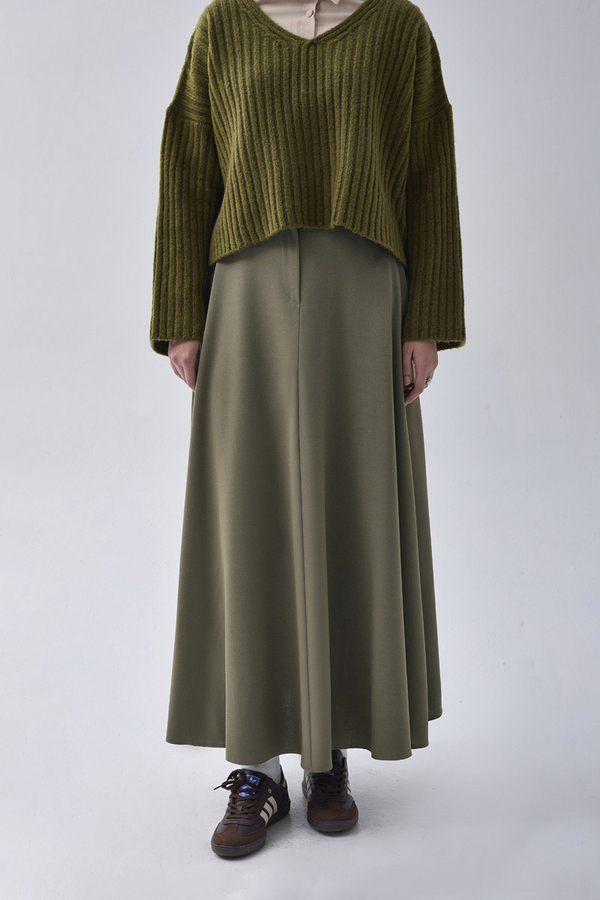 A-Line Skirt Khaki - 9