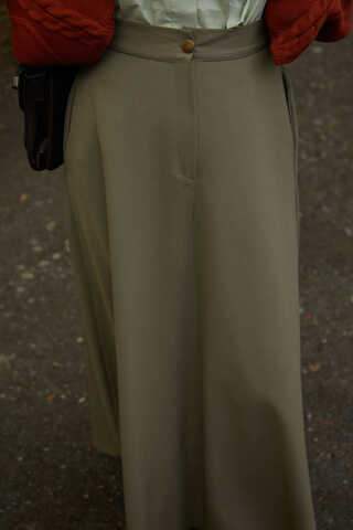 A-Line Skirt Khaki - 2