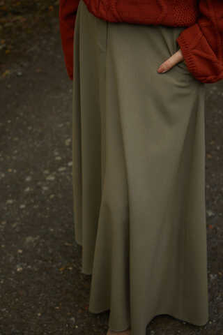 A-Line Skirt Khaki - 4