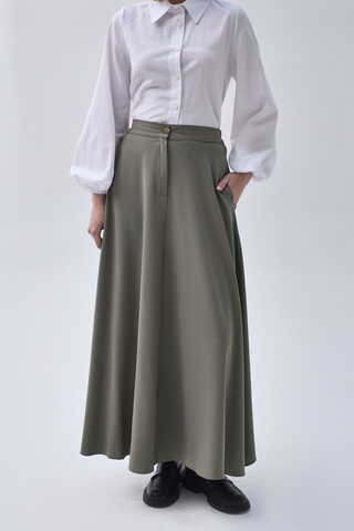 A-Line Skirt Sage Green - 2