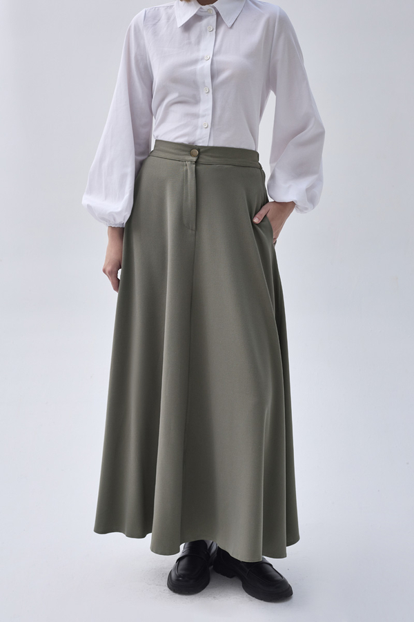 A-Line Skirt Sage Green - 2