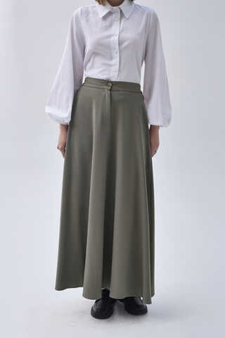 A-Line Skirt Sage Green - 3