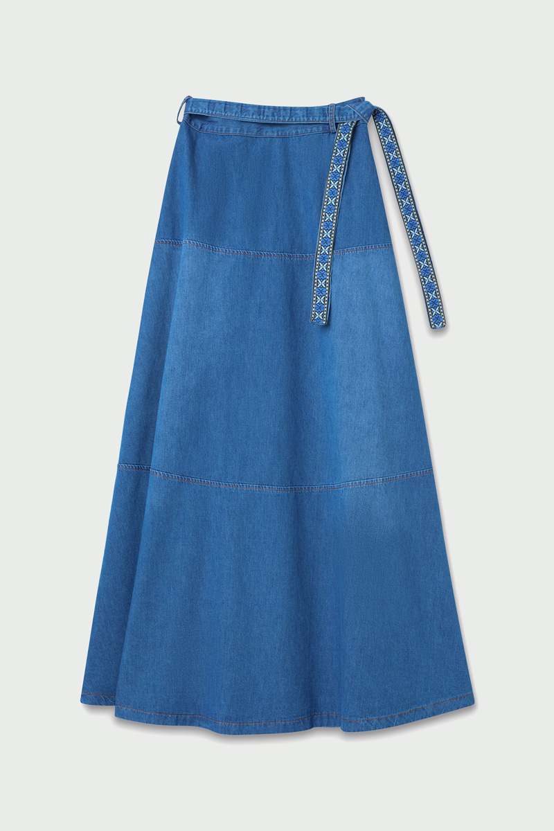 Akel Denim Etek Koyu Mavi