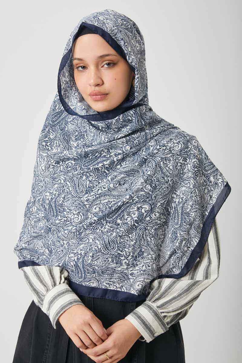 Anadolu Desen Şal Lacivert