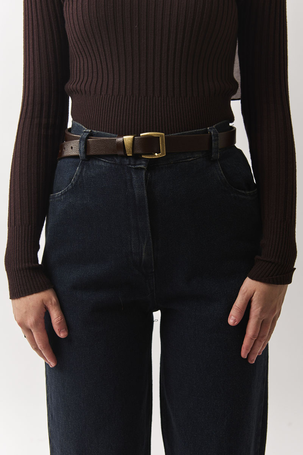 Antik Tokalı Kemer Kahverengi (1)