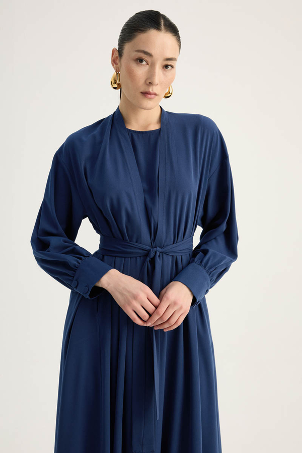 Arka Parçalı Abaya Takım Lacivert - 2
