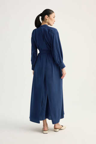 Arka Parçalı Abaya Takım Lacivert - 13