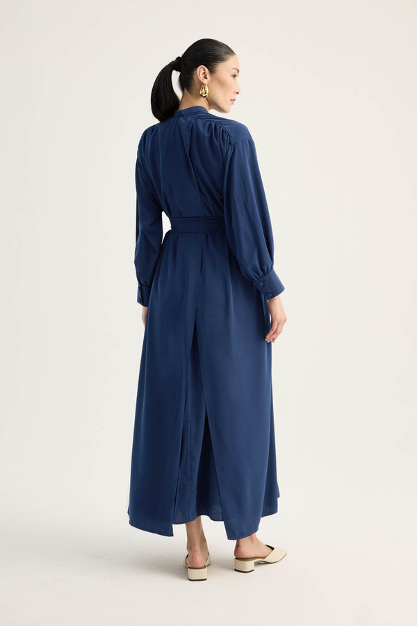 Arka Parçalı Abaya Takım Lacivert - 13