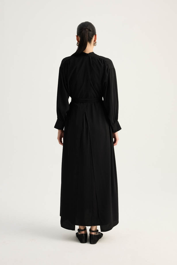 Arka Parçalı Abaya Takım Siyah - 15