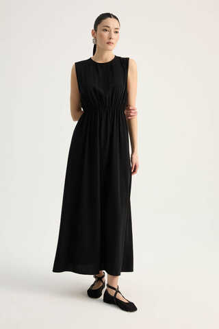 Arka Parçalı Abaya Takım Siyah - 11