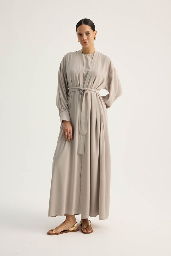 Arka Parçalı Abaya Takım Taş - 4