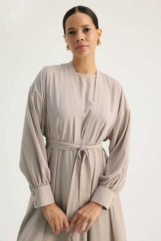 Arka Parçalı Abaya Takım Taş - 9