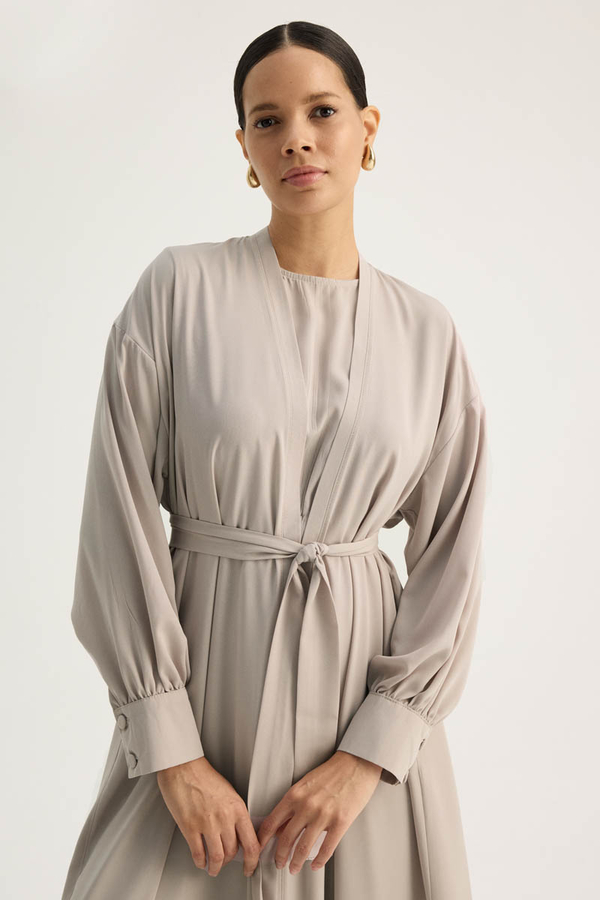 Arka Parçalı Abaya Takım Taş - 9