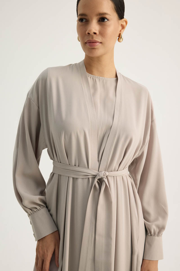 Arka Parçalı Abaya Takım Taş - 12