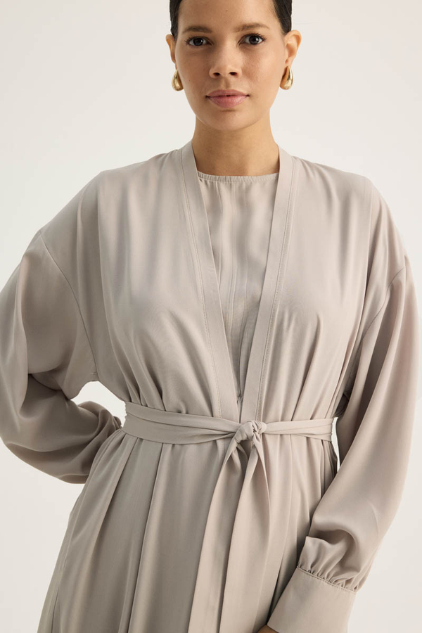 Arka Parçalı Abaya Takım Taş - 3