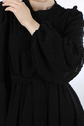 Avril Chiffon Dress Black - 4