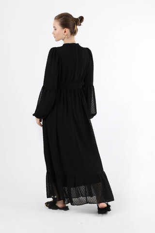 Avril Chiffon Dress Black - 5