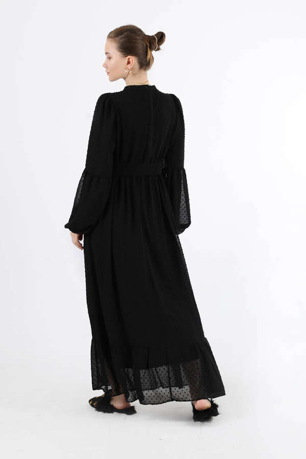 Avril Chiffon Dress Black - 5