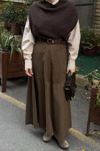 Balıkçı Yaka Triko Süveter Acı Kahve - 3