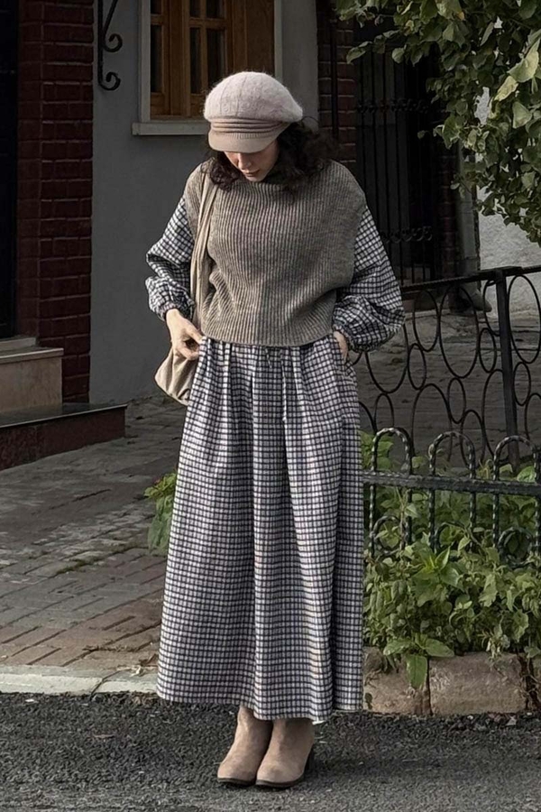 Balıkçı Yaka Triko Süveter Toprak