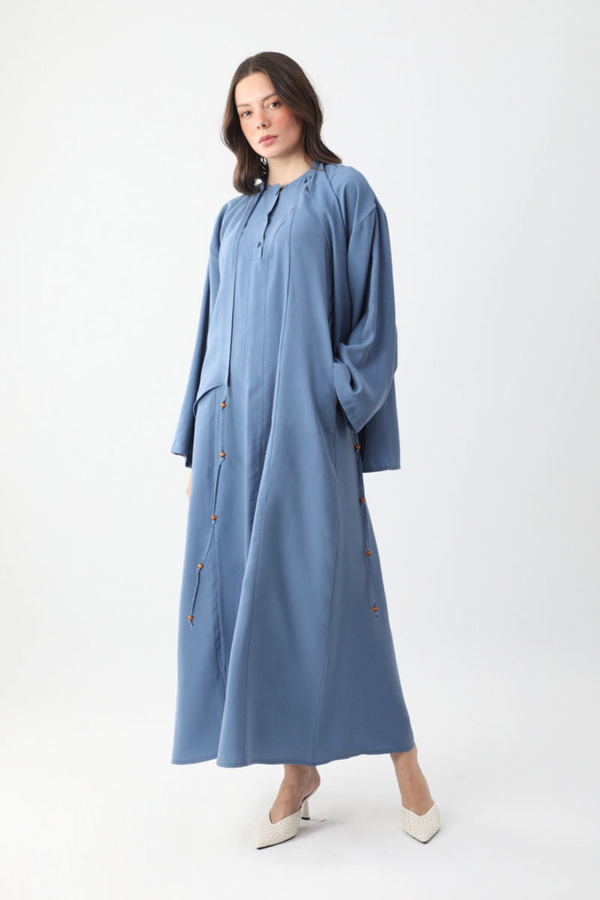 Beaded Jilbab Set Indigo - 7