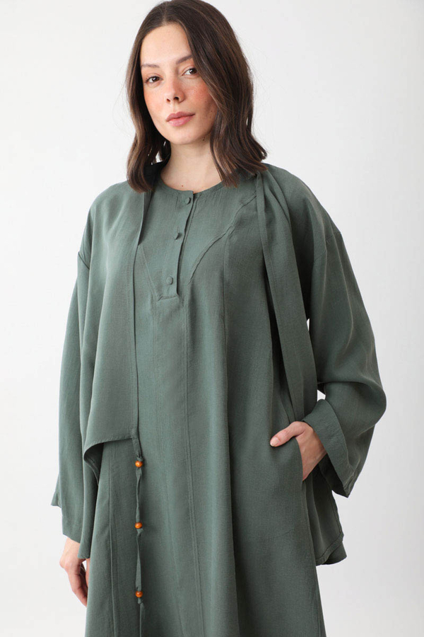 Beaded Jilbab Set Petrol - 8