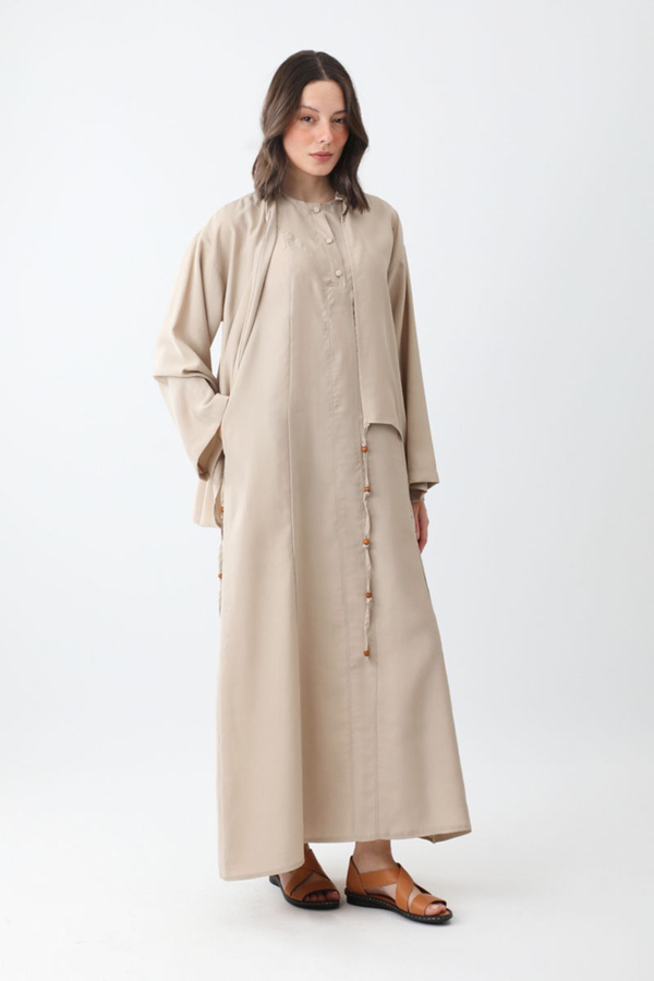 Beaded Jilbab Set Stone 