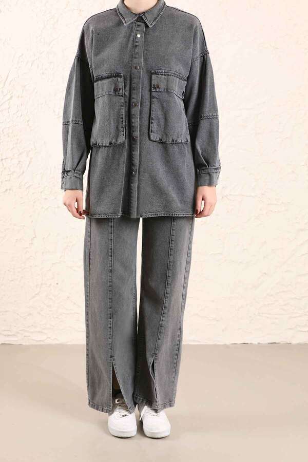 Big Pocket Denim Jacket Anthracite - 7