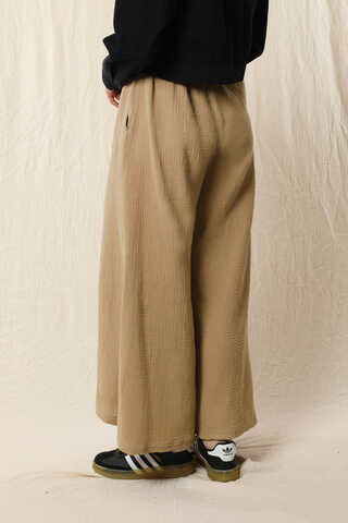 Bol Paça Müslin Pantolon Vizon - 5