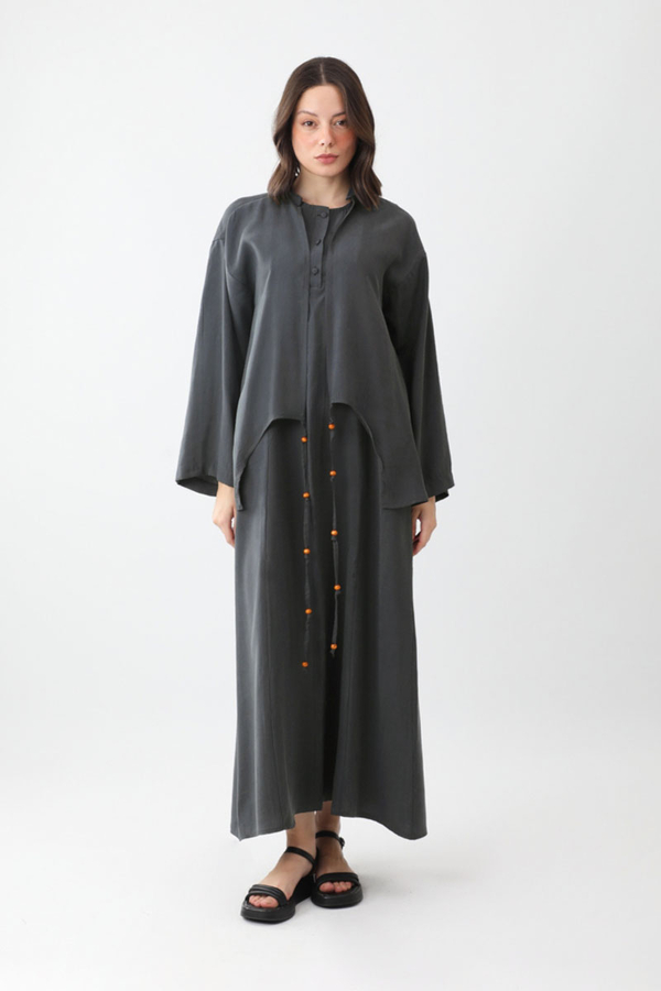 Boncuklu Jile Takım Antrasit - 1