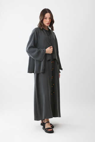 Boncuklu Jile Takım Antrasit - 7