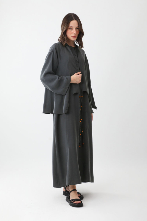 Boncuklu Jile Takım Antrasit - 7