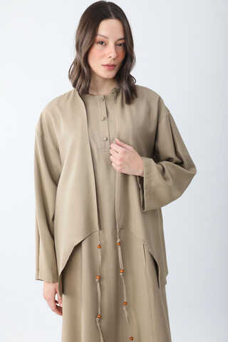 Boncuklu Jile Takım Vizon - 2