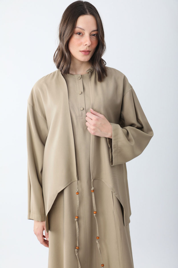 Boncuklu Jile Takım Vizon - 2