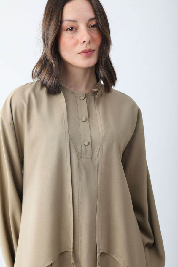 Boncuklu Jile Takım Vizon - 5