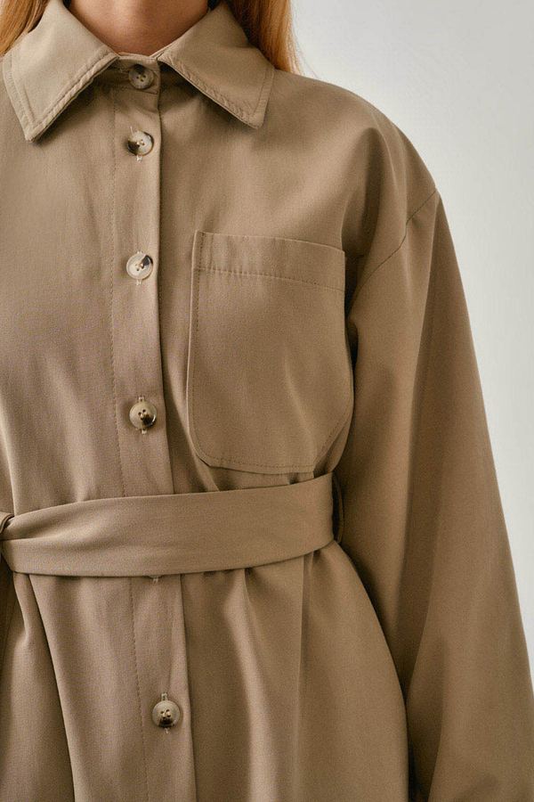 Buttoned Long Trenchcoat Beige - 9