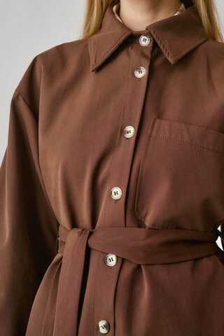 Buttoned Long Trenchcoat Brown - 10
