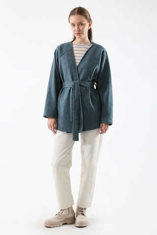 Cachet Short Jacket İndigo - 3