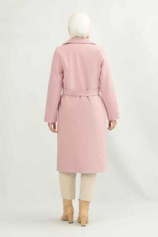Çantalı Kaşe Kaban Pembe - 6