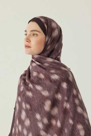 Ceylan Desen Bambu Şal Acı Kahve - 2