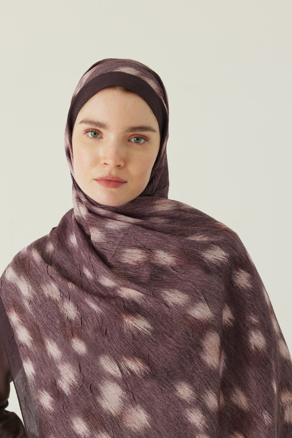 Ceylan Desen Bambu Şal Acı Kahve 